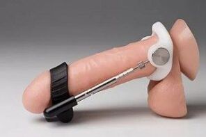 Der Extender dehnt den Penis mechanisch und vergrößert ihn so.